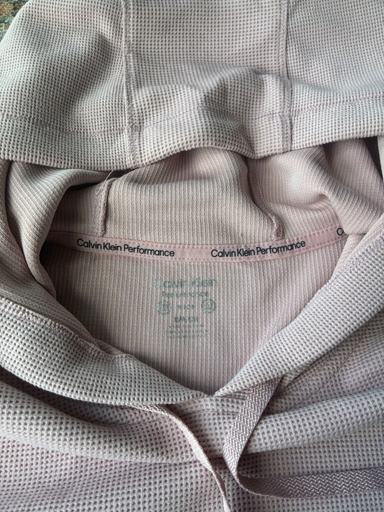 Calvin Klein Performance Tops - Calvin Klein Performance Dusty Pink Waffle-Knit Hoodie